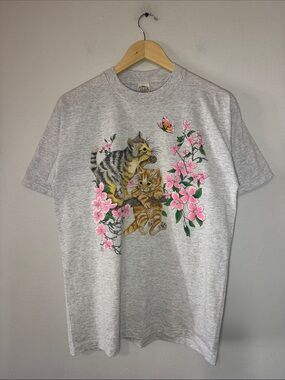 Vintage Cotton Grove Cat T-Shirt / Medium / 1993